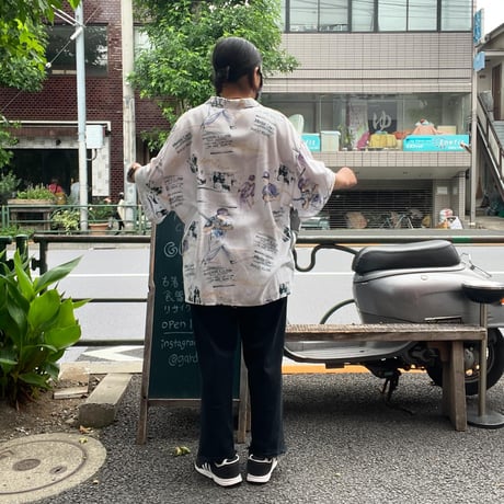 [USED] 野球柄 レーヨン シャツ