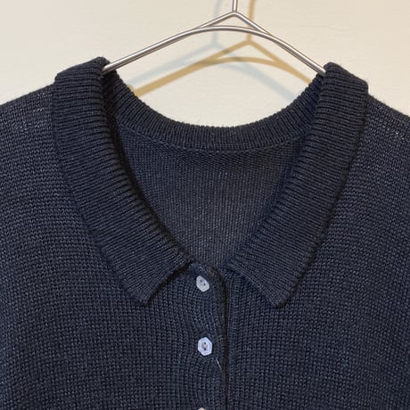 [USED] BLACK KNIT POLO♡
