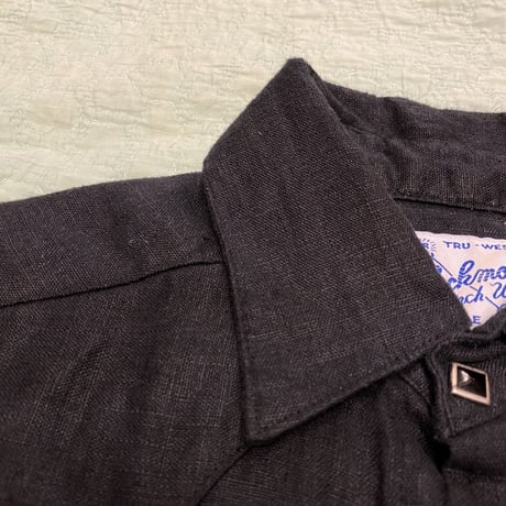 [USED] "Rockmount" リネンウエスタンシャツ(BLACK)