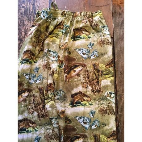 [USED] CAMO風 魚柄 パジャマパンツ