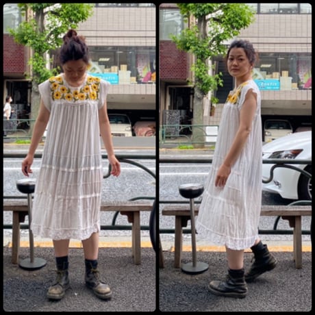[USED]ひまわり刺繍ワンピース