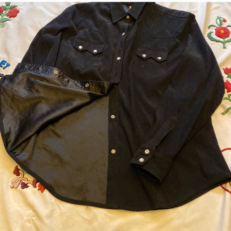 [USED] ベロア調 BLACK ウエスタンシャツ