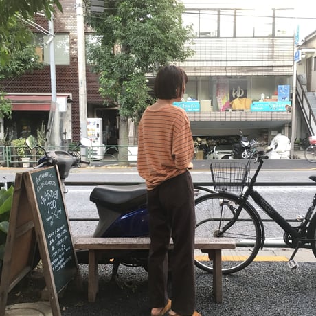 [USED] オレンジボーダーBIG TEE