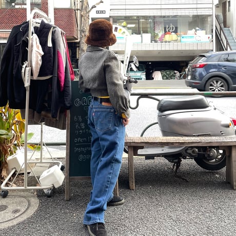 [USED] 千鳥格子WOOLショート丈ジャケット