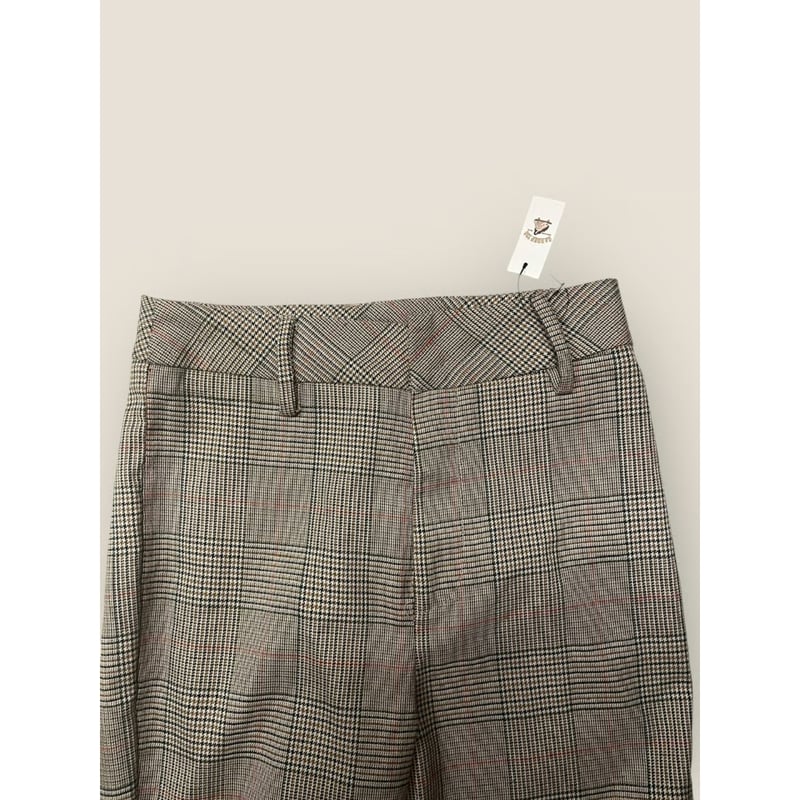ドビーカルゼ ソフトタンブラーストレッチ 変形千鳥柄　新品 USED] ストレッチ 千鳥柄 フレアPANTS | garden730