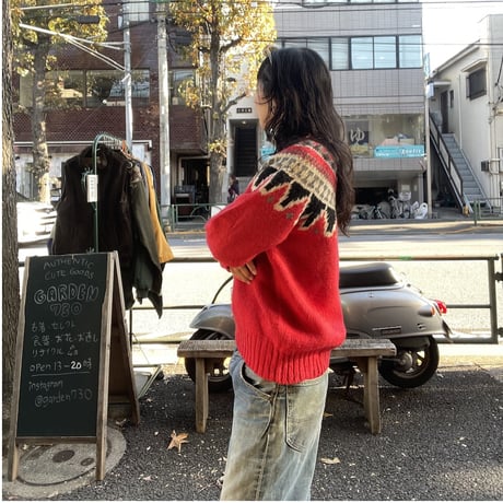 [USED] "WOOL RICH" ノルディック柄KNIT