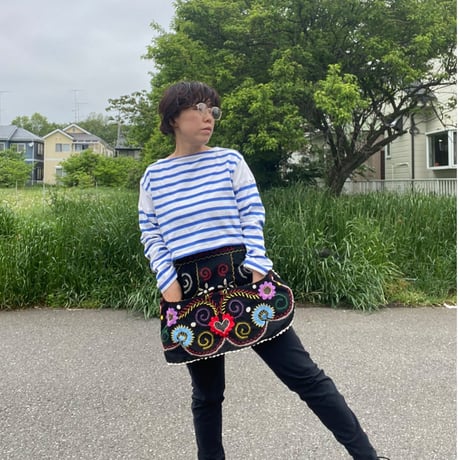 [USED] SHORT丈 ボーダー TOPS