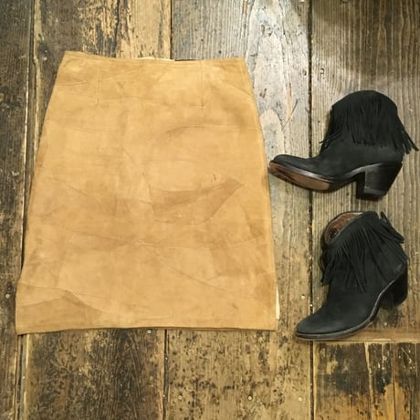 [USED] Real  Leather PACH WORK スカート
