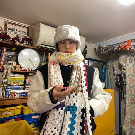 [USED] かぎ編み　ニット　マフラー