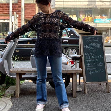 [USED] BLACKクロシェットTOPS