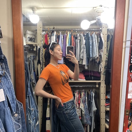 [USED] Euro Levi's CUTOFF DENIM SHORTS orange tab🍊