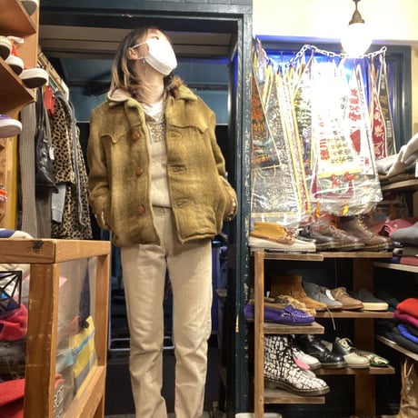 [USED] Vintage シャドーチェックのウールボアJKT
