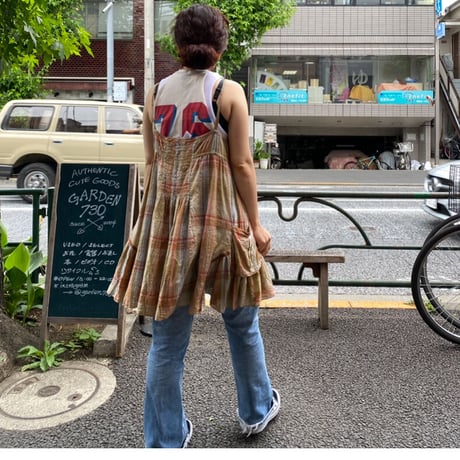 [USED] ふわっとチェック柄キャミワンピース
