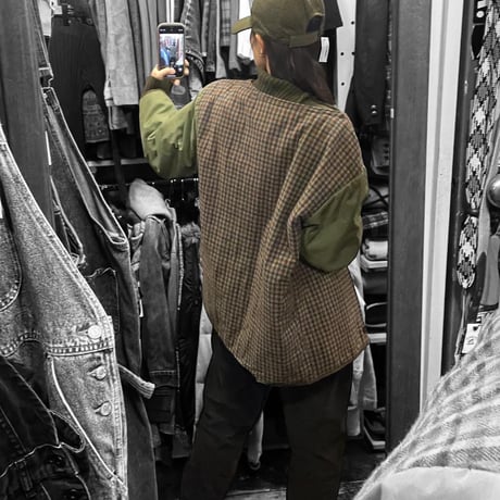 [USED] PRIMALOFT® オリーブ x チェック の ライナー JKT