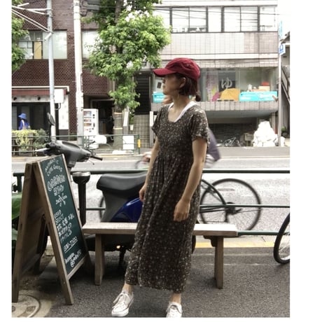 [USED] 小花柄 レーヨンワンピース