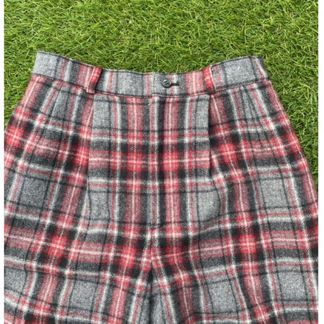 [USED] チェック❤️WOOL タックパンツ