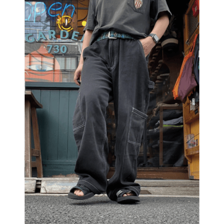 [USED] BLACK COTTON PAINTER Pants