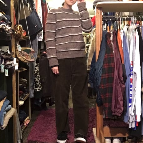 [USED] ストライプ柄の100％PURE WOOLニット