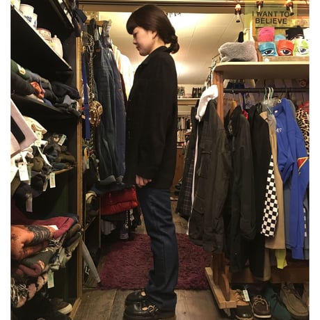 [USED] パッチワークのような スウェード風 shirt