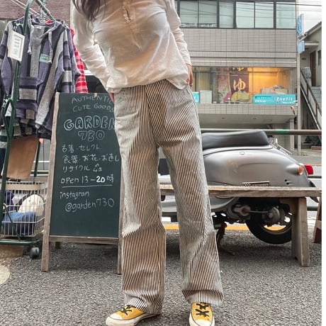 [USED] ”WESTOVERALLS"ストライプDENIM PANTS