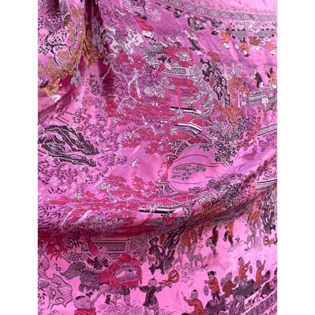 [USED] vintage  サテンCHINA ファブリック 180×168cm