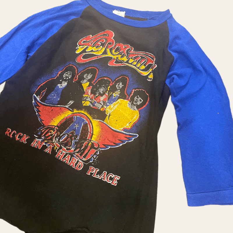 70s エアロスミス ラグランT パキ綿 VINTAGE AEROSMITH エアロスミス USA製 ラグランTシャツ Mの通販