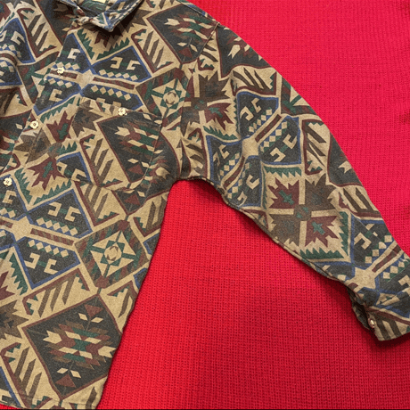 [USED] ほっこり素材🌵ネイティブ柄 シャツ