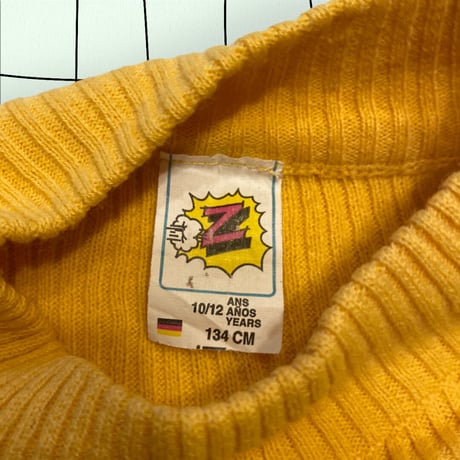 [USED] EURO vintage 黄色 リブニット