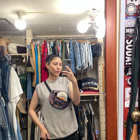 [USED]EASTPAK USA 💙zebra🤎 ウエストポーチ