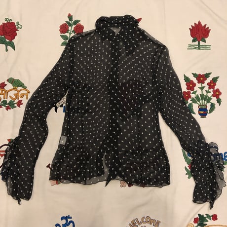 [USED]  ドット柄 SILK  BLOUSE
