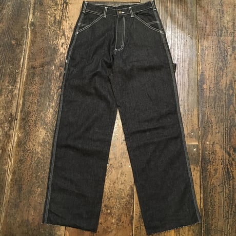 [USED] ステッチ入りブラックデニムペインターパンツ
