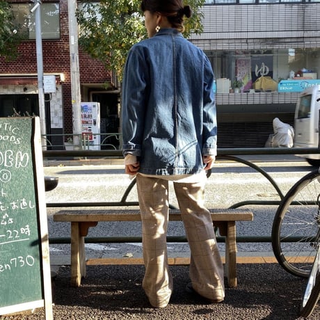 [USED] ブラウンチェックPOLY PANTS