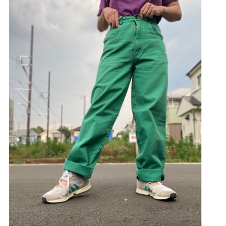 [USED] カラー DENIM パンツGREEN💚