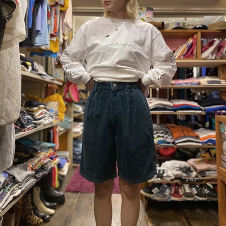 [USED] GREEN CORDUROY SHORTS♡