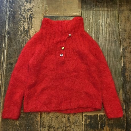 [USED]RED♡ハイネックのモヘアニット