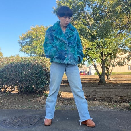 [USED] ブルー💙フェイクファーJKT