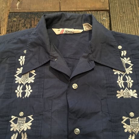 [USED] 渋めブルー キューバシャツ