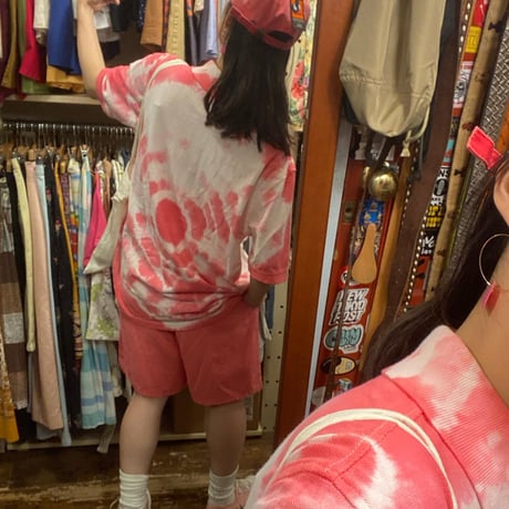 [USED] pink タイダイ BIG ポロシャツ