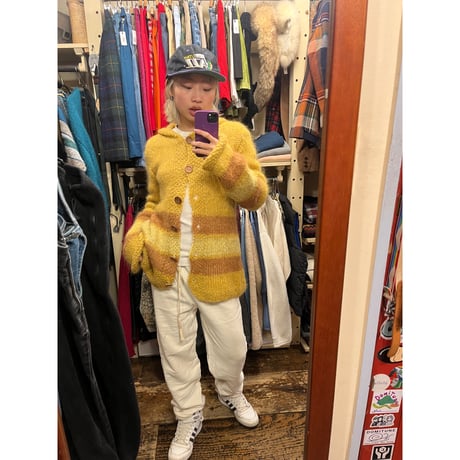[USED]ニットボーダーカーディガン💛