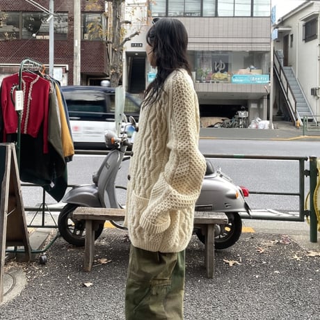 [USED] BIG SIZE!! ケーブルニット カーディガン