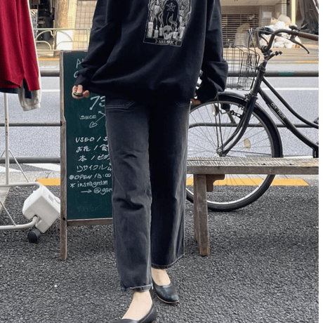 [USED] ブラック デニム ペインター パンツ