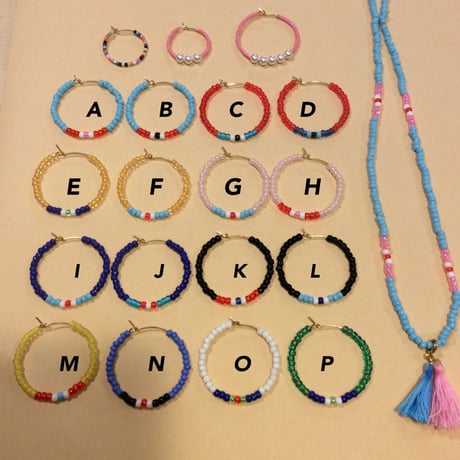 [BENICOTOY] ビーズ HOOP ピアス