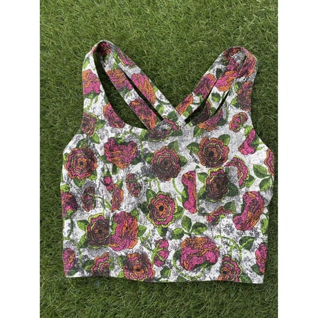 [USED] ショート丈花柄 TOPS
