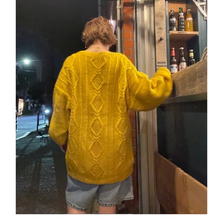 [USED] YELLOW CUTE ケーブルニット