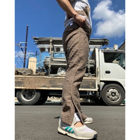 [USED] 千鳥格子スリット入りパンツ