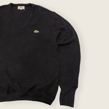 [USED] "IZOD"🐊BLACK Vネックニット
