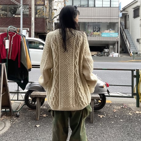 [USED] BIG SIZE!! ケーブルニット カーディガン