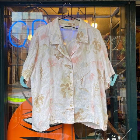 [USED] 淡いお花の LINEN シャツ