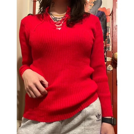 [USED]レースアップリブニット♥️