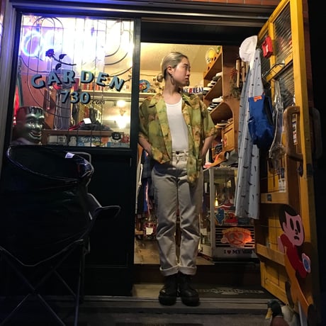 [USED] 淡い花柄 さらさらシャツ